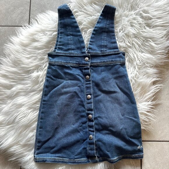 Levis Girls Size 6 Blue Dress Boho Farm Button Jean Chambray Distressed - Picture 1 of 11